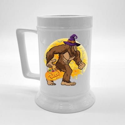 Witch Bigfoot Sasquatch Jack O Lantern Halloween Costume Day Beer Stein