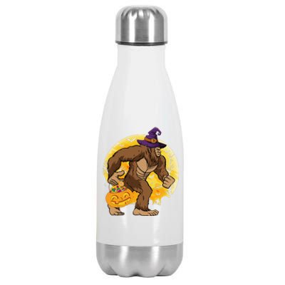 Witch Bigfoot Sasquatch Jack O Lantern Halloween Costume Day Stainless Steel Insulated Water Bottle