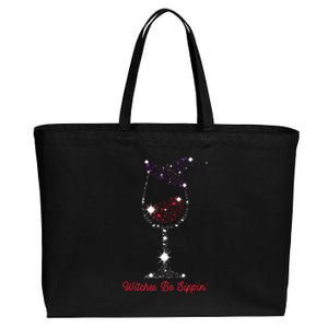 Witches Be Sippin Witch Squad Wine Glass Halloween Party Cotton Canvas Jumbo Tote