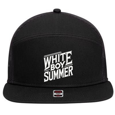 White Boy Summer Boating Funny Summer 7 Panel Mesh Trucker Snapback Hat