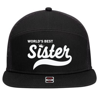 World's Best Sister 7 Panel Mesh Trucker Snapback Hat
