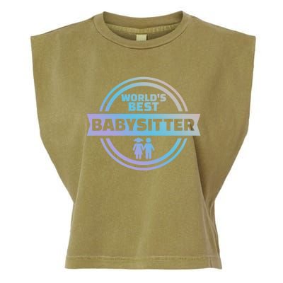 World's Best Sitter Great Gift Garment-Dyed Women's Muscle Tee