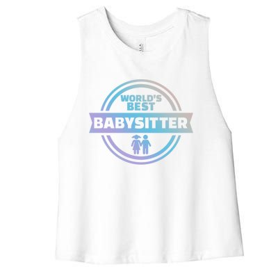 World's Best Sitter Great Gift Women's Racerback Cropped Tank