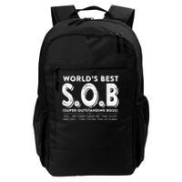 World's Best S.O.B Super Outstanding Boss Funny Colleague Daily Commute Backpack