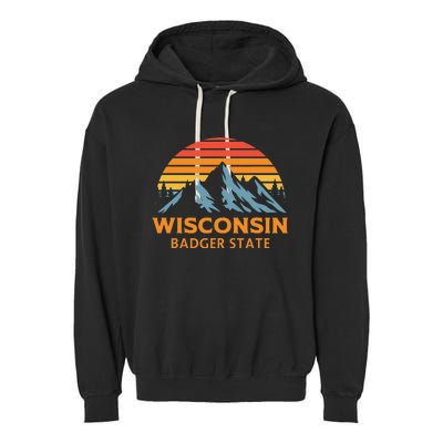 Wisconsin Badger State Garment-Dyed Fleece Hoodie