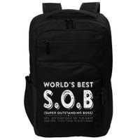 WorldS Best Sob Super Outstanding Boss Funny Colleague Impact Tech Backpack