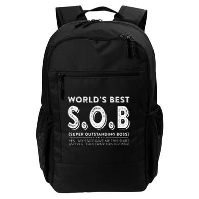 WorldS Best Sob Super Outstanding Boss Funny Colleague Daily Commute Backpack