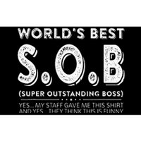 WorldS Best Sob Super Outstanding Boss Funny Colleague Bumper Sticker