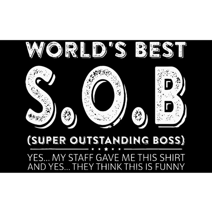 WorldS Best Sob Super Outstanding Boss Funny Colleague Bumper Sticker