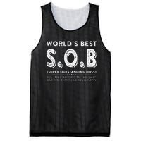 WorldS Best Sob Super Outstanding Boss Funny Colleague Mesh Reversible Basketball Jersey Tank