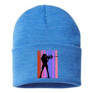 Wo Biathlon Shooting Guns Ski Skiiing Skier Winter Sport Gift Sustainable Knit Beanie