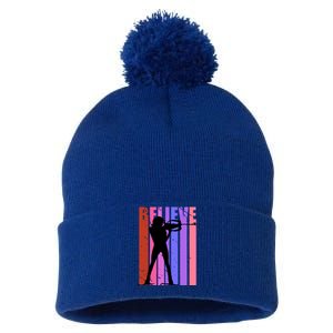 Wo Biathlon Shooting Guns Ski Skiiing Skier Winter Sport Gift Pom Pom 12in Knit Beanie