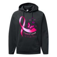 Woman Butterfly Support Squad Breast Cancer Warrior Pink Performance Fleece Hoodie