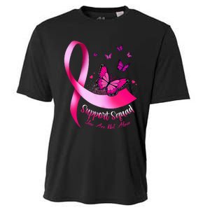 Woman Butterfly Support Squad Breast Cancer Warrior Pink Cooling Performance Crew T-Shirt