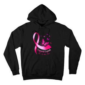 Woman Butterfly Support Squad Breast Cancer Warrior Pink Hoodie