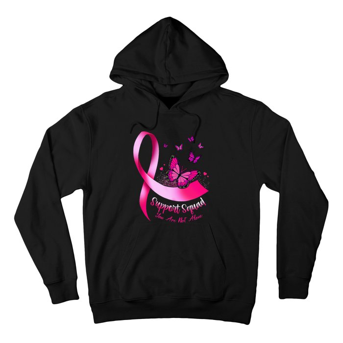 Woman Butterfly Support Squad Breast Cancer Warrior Pink Hoodie