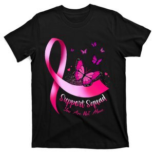 Woman Butterfly Support Squad Breast Cancer Warrior Pink T-Shirt