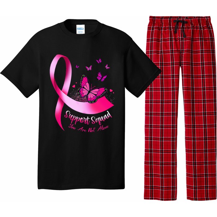 Woman Butterfly Support Squad Breast Cancer Warrior Pink Pajama Set