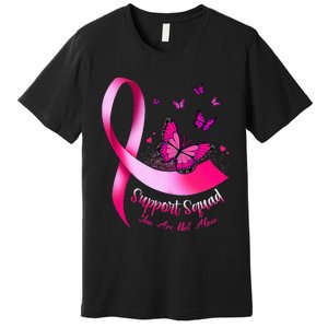 Woman Butterfly Support Squad Breast Cancer Warrior Pink Premium T-Shirt