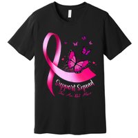 Woman Butterfly Support Squad Breast Cancer Warrior Pink Premium T-Shirt