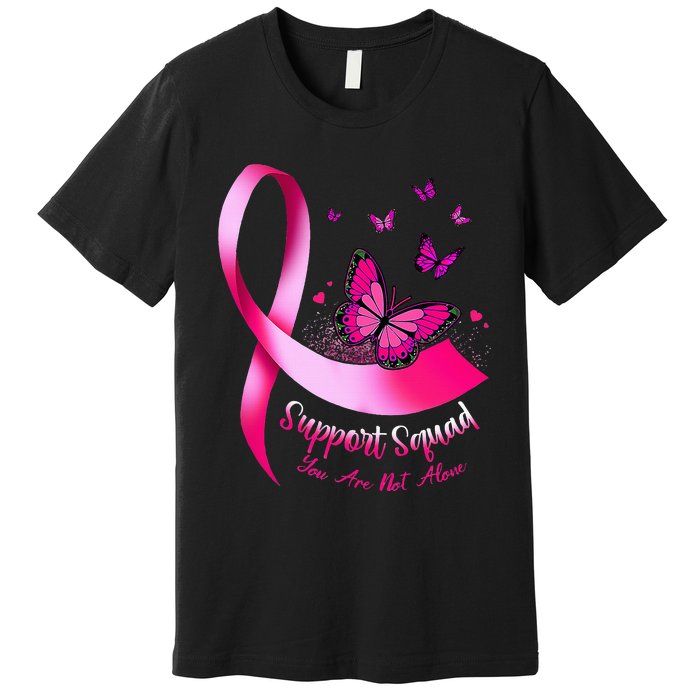 Woman Butterfly Support Squad Breast Cancer Warrior Pink Premium T-Shirt