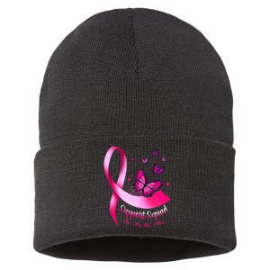 Woman Butterfly Support Squad Breast Cancer Warrior Pink Sustainable Knit Beanie