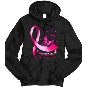 Woman Butterfly Support Squad Breast Cancer Warrior Pink Tie Dye Hoodie