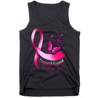 Woman Butterfly Support Squad Breast Cancer Warrior Pink Tank Top