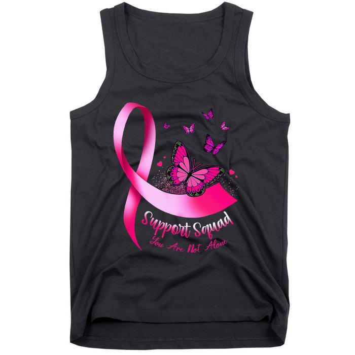 Woman Butterfly Support Squad Breast Cancer Warrior Pink Tank Top