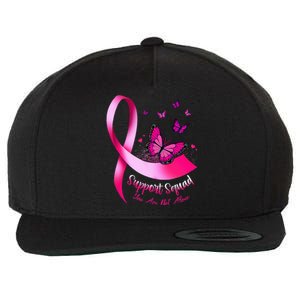 Woman Butterfly Support Squad Breast Cancer Warrior Pink Wool Snapback Cap