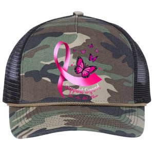 Woman Butterfly Support Squad Breast Cancer Warrior Pink Retro Rope Trucker Hat Cap