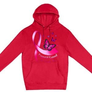 Woman Butterfly Support Squad Breast Cancer Warrior Pink Premium Pullover Hoodie