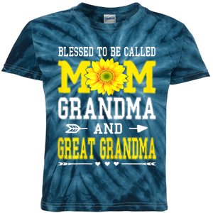 Womens Blessed To Be Called Mom Grandma Great Grandma Mother's Day Kids Tie-Dye T-Shirt