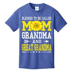 Womens Blessed To Be Called Mom Grandma Great Grandma Mother's Day Kids T-Shirt