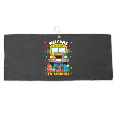 Welcome Back To School Funny Outfit School Bus Driver Large Microfiber Waffle Golf Towel