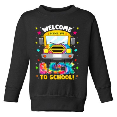 Welcome Back To School Funny Outfit School Bus Driver Toddler Sweatshirt