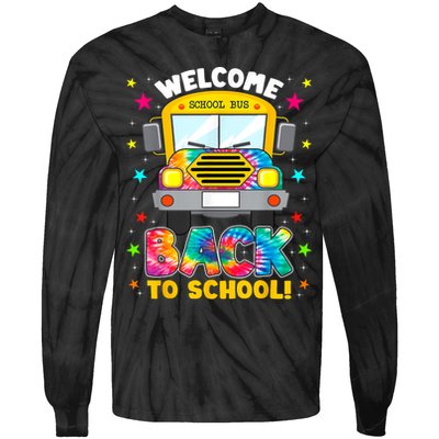 Welcome Back To School Funny Outfit School Bus Driver Tie-Dye Long Sleeve Shirt