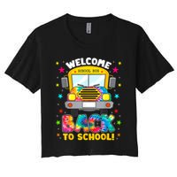 Welcome Back To School Funny Outfit School Bus Driver Women's Crop Top Tee