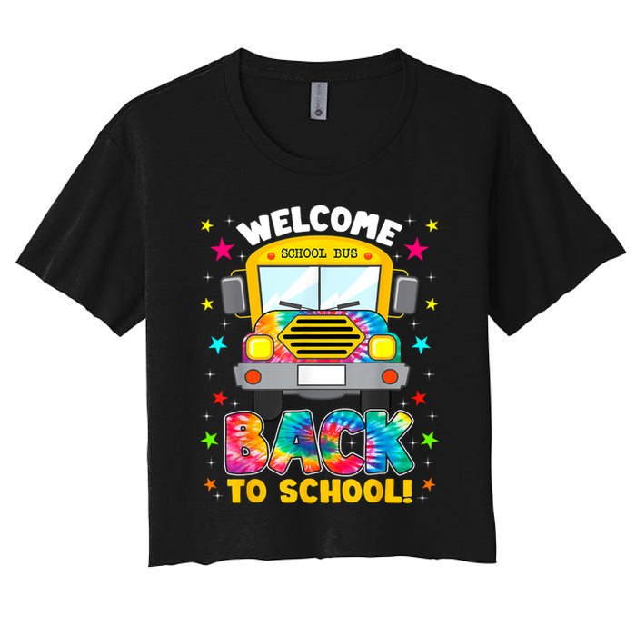 Welcome Back To School Funny Outfit School Bus Driver Women's Crop Top Tee