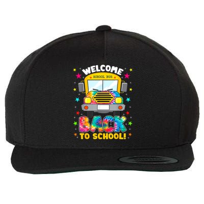 Welcome Back To School Funny Outfit School Bus Driver Wool Snapback Cap