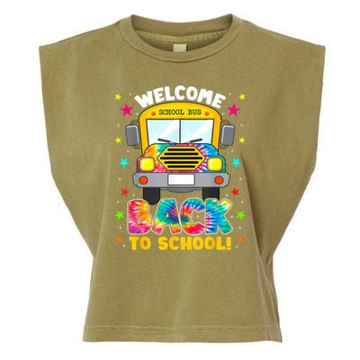 Welcome Back To School Funny Outfit School Bus Driver Garment-Dyed Women's Muscle Tee