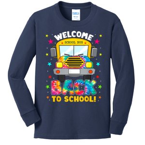 Welcome Back To School Funny Outfit School Bus Driver Kids Long Sleeve Shirt