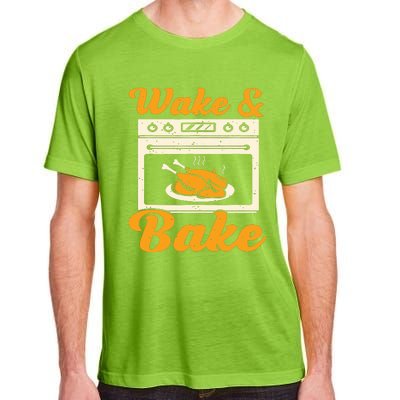 Wake Bake Turkey Feast Meal Dinner Chef Funny Thanks Giving Adult ChromaSoft Performance T-Shirt