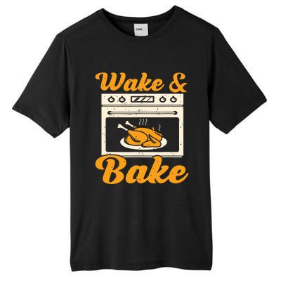 Wake Bake Turkey Feast Meal Dinner Chef Funny Thanks Giving Tall Fusion ChromaSoft Performance T-Shirt