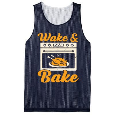 Wake Bake Turkey Feast Meal Dinner Chef Funny Thanks Giving Mesh Reversible Basketball Jersey Tank