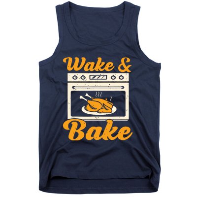 Wake Bake Turkey Feast Meal Dinner Chef Funny Thanks Giving Tank Top