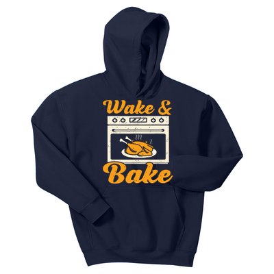 Wake Bake Turkey Feast Meal Dinner Chef Funny Thanks Giving Kids Hoodie