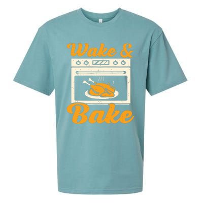 Wake Bake Turkey Feast Meal Dinner Chef Funny Thanks Giving Sueded Cloud Jersey T-Shirt