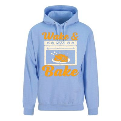 Wake Bake Turkey Feast Meal Dinner Chef Funny Thanks Giving Unisex Surf Hoodie