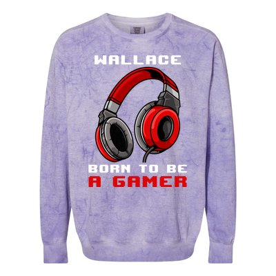 Wallace Born To Be A Gamer Personalized Gift Colorblast Crewneck Sweatshirt